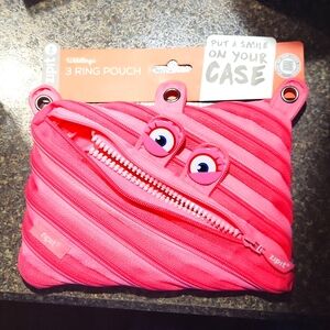 New 3 ring zip pouch